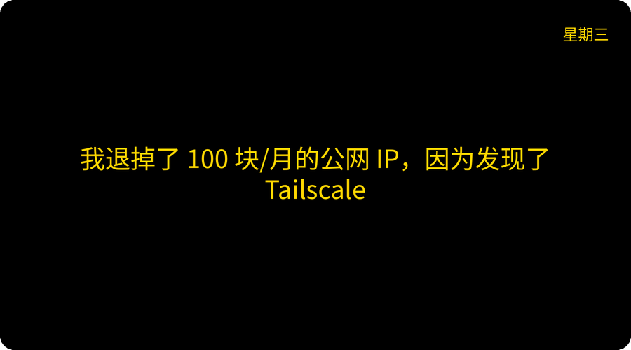 我退掉了 100 块/月的公网 IP，因为发现了 Tailscale
